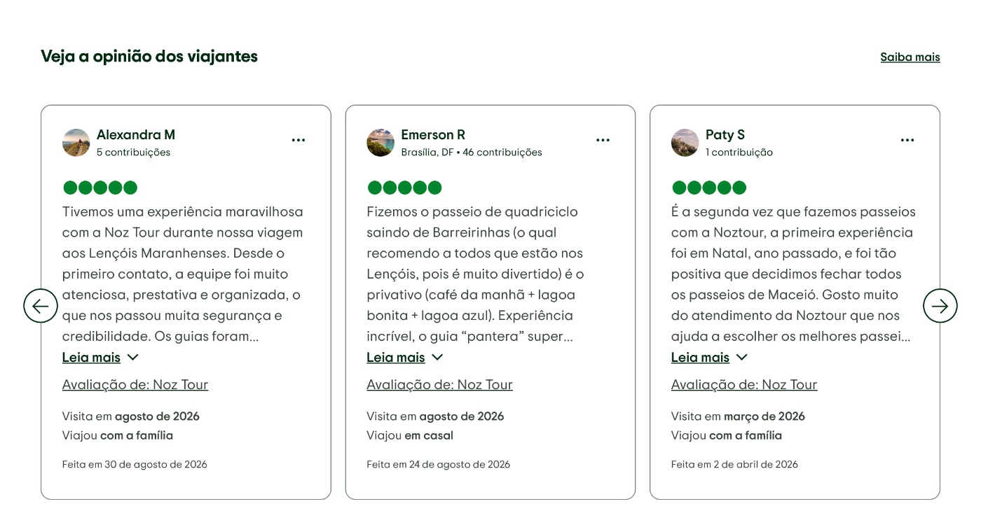 Avaliações de viajantes da Noz Tour no Tripadvisor