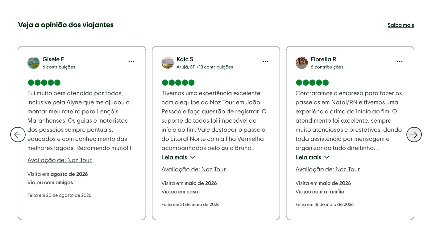 Mais avaliações de viajantes da Noz Tour no Tripadvisor